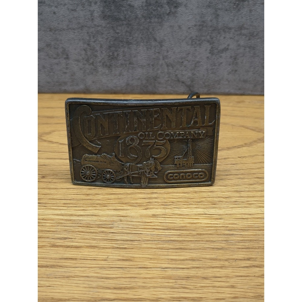 Vintage 1975 Continental Oil Company 1875 Conoco Belt Buckle